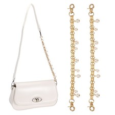 10" Pearl Bag Extender Chain, 2Pcs Replacement Strap, Gold Tone