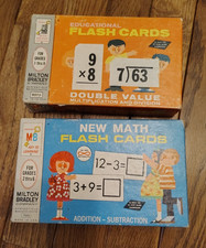 Vintage Milton Bradley Flash Cards - 1963 Educational 9373  1965 New Math 7020