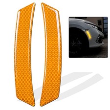 2PCS Car Reflective Trim Side Marker Stickers,Automotive Exterior ORANGE-2PCS
