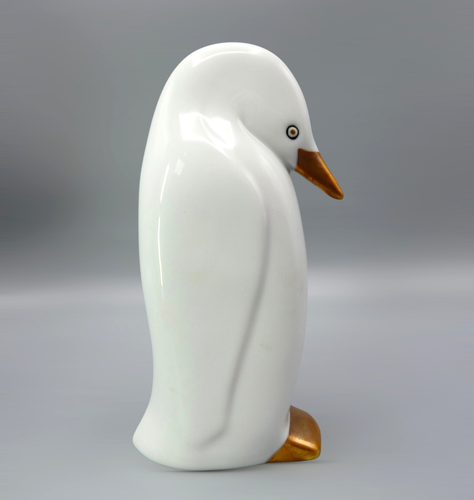 Hollohaza Porcelain Penguin Figurine Ornament - Handpainted Hungary - Very Good - Foto 3 di 10