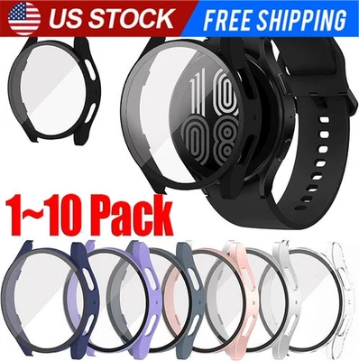 Samsung Galaxy Watch 4 5 6 7 FE 40/44 Tempered Glass Protector Screen Case Cover