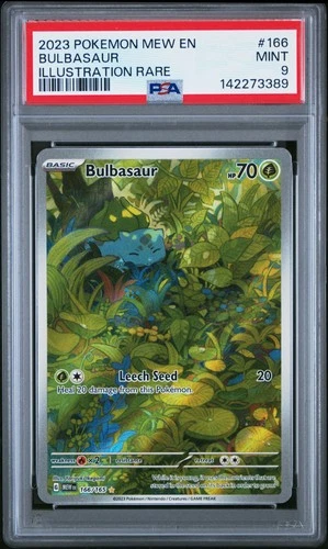 2023 POKEMON MEW EN-151 ILLUSTRATION RARE #166 BULBASAUR PSA 9