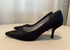 Nine West Black Fabric Pointy Toe High Heel Shoes Womens Size 9.5M