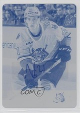 2022 Upper Deck AHL Printing Plate Cyan Achievement 1/1 Noel Gunler #90 Auto 0c3