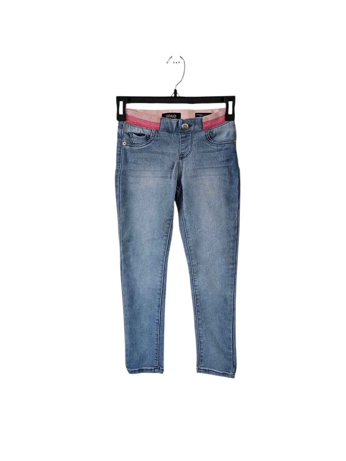 Buffalo David Bitton Girls Skinny Pull On Jeans Size 10 Glitter Waist Jeggings