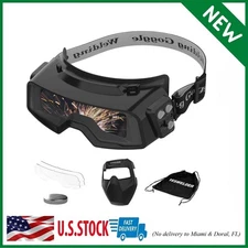 True Color Auto Darkening Welding Goggles, Wide Shade Range 4/5-9/9-13 with Grin
