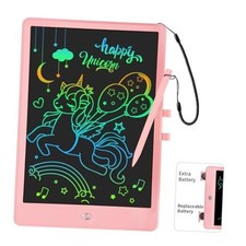 LCD Writing Tablet for Kids 10 Inch Colorful 10 Inch- Two Batteries Pink