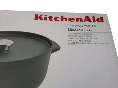 KitchenAid Schmortopf mit Deckel 30x24cm 5,6 Liter Gusseisen in ungeöffneter OVP