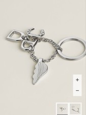 HERMES Keyring Key Charm Bon Voyage Keyholder Silver W/Box  Bag Good Condition