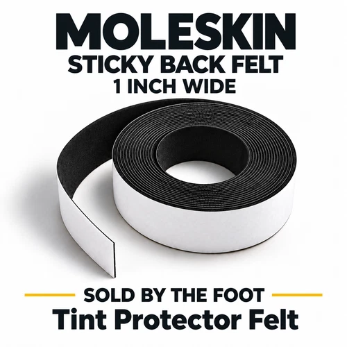 Moleskin Felt High Temp Self Adhesive Rolls 1 Inch 5-90 Feet Tint Protector - product listing photo