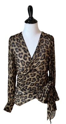 Ba&sh Top Wrap Animal Print Size XS Sheer Bash