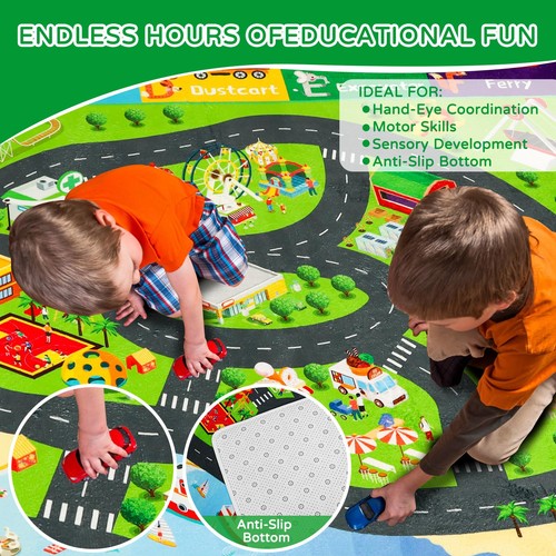 Kids Rugs Traffic Road Carpet Play Rug 59"×39.4" for Playroom Transportation ... - Picture 7 of 9