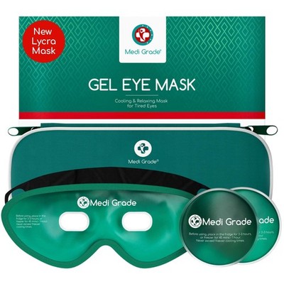 Medi Grade Cooling Gel Eye Mask for Puffy Eyes   Reusable Gel Eye Mask and Co...