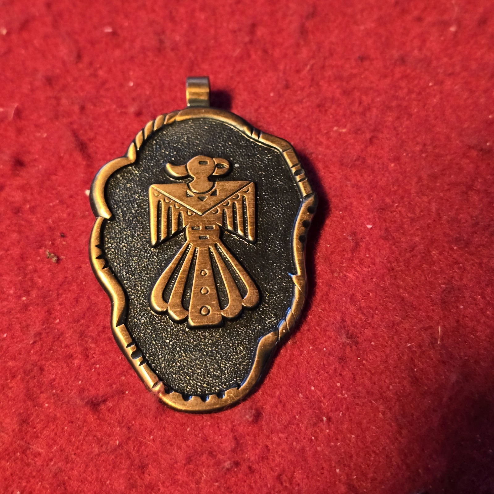Vintage Thunderbird Pendant Solid Copper Southwes… - image 1