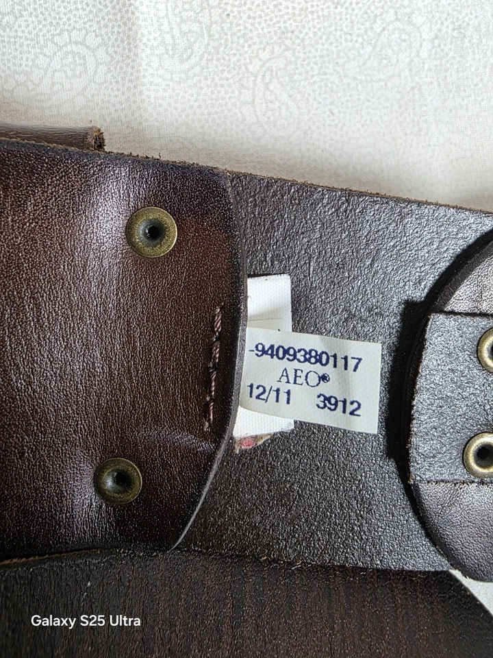 Cinturón de cuero para mujer American Eagle 36 trenzado ancho boho Y2K concierto occidental Foto 3 de 4