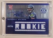 2012 Totally Certified Russell Wilson Mirror Blue Rookie Jersey Auto RC #04/26 