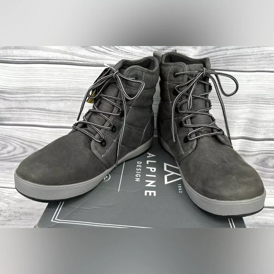 ALPINE DESIGN X KAMIK EZRA WATERPROOF LEATHER BOOTS Men's Size 10 GREY NEW - Image 4 of 4