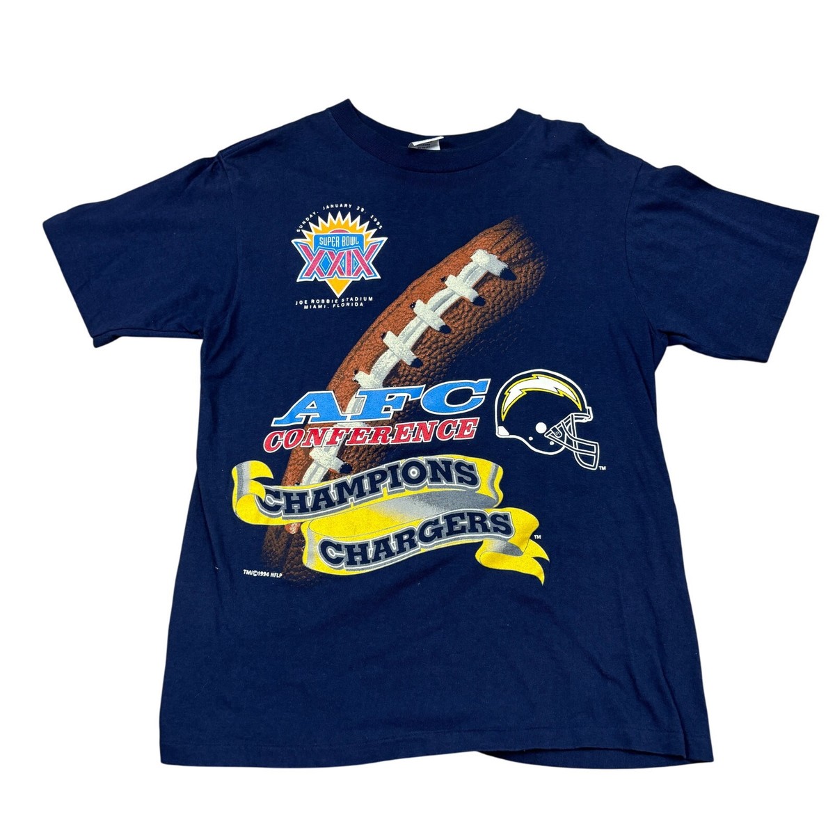 Vintage 90s San Diego Chargers AFC Champions Super Bowl XXIX Shirt