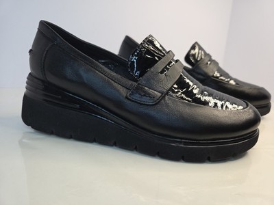 Ara High Soft Shiny Black Patent & Soft Calf Leather 'Sacchetto' 38 US 7.5 NWOB