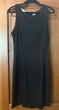 Vintage Lawrence Kazar 100 Silk Shell Beaded Black Cocktail Dress - Size Small