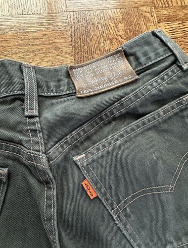 Vintage 90s Levi’s 616 Olive Green Denim Jeans Size 29x33 Orange Tab USA Made - Picture 5 of 9