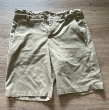 Under Armour Boys YM Beige Chino Shorts Polyester Golf Pockets Flat Front