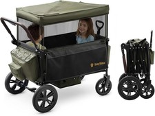 Wagon for Kids, One-Hand Adjustable Push/Pull Handle | Spacious Storage, 8"/12"