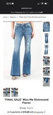 NWOT Miss Me High Rise Distressed Flare Jeans...