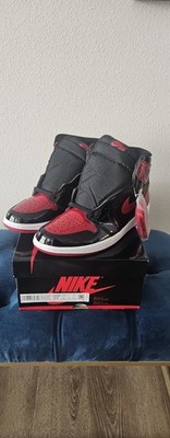 Nike Air Jordan 1 Retro High OG Patent Bred 555088-063 Black Red Men's