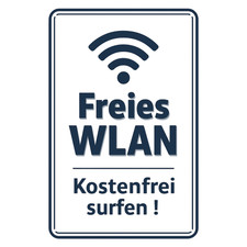 Wi-Fi gratuit - panneau en tôle de surf gratuit | 20 x 30 cm | panneau en métal