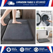 Tapis de bain antidérapant super absorbant velours corail gris salle de bain