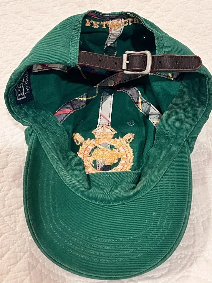Polo by Ralph Lauren 复古帽子 1967 Polo Crest 棒球帽 Adj 皮革表带 — 第 4/4 张图片