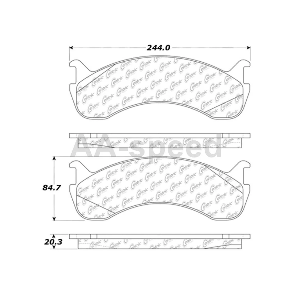 Pastilhas de freio dianteiro e rotores compatíveis com IC Corporation BE School Bus 6.0L 2009 2008 - Imagem 2 de 4