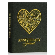 Wedding Anniversary Journal Book Linen 1st to 70th Memory Scrapbook Green