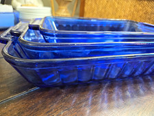 Anchor Hocking Anchor Ovenware Cobalt Blue Glass Baking Dishes Set of 3