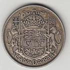 1944 Silver King George VI Canadian 50 Cent - Half Dollar- 80% Silver VF KM# 36