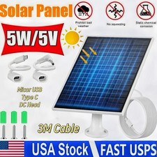 5W Solar Panel USB C Power for Outdoor CCTV Camera Security Cam Battery Charger
