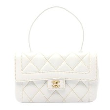 Chanel Wild Stitch Leather Handbag Women White One Size
