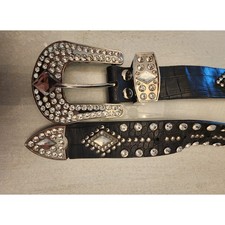 Genuine Leather Belt SZ XL Women's Rhinestones
