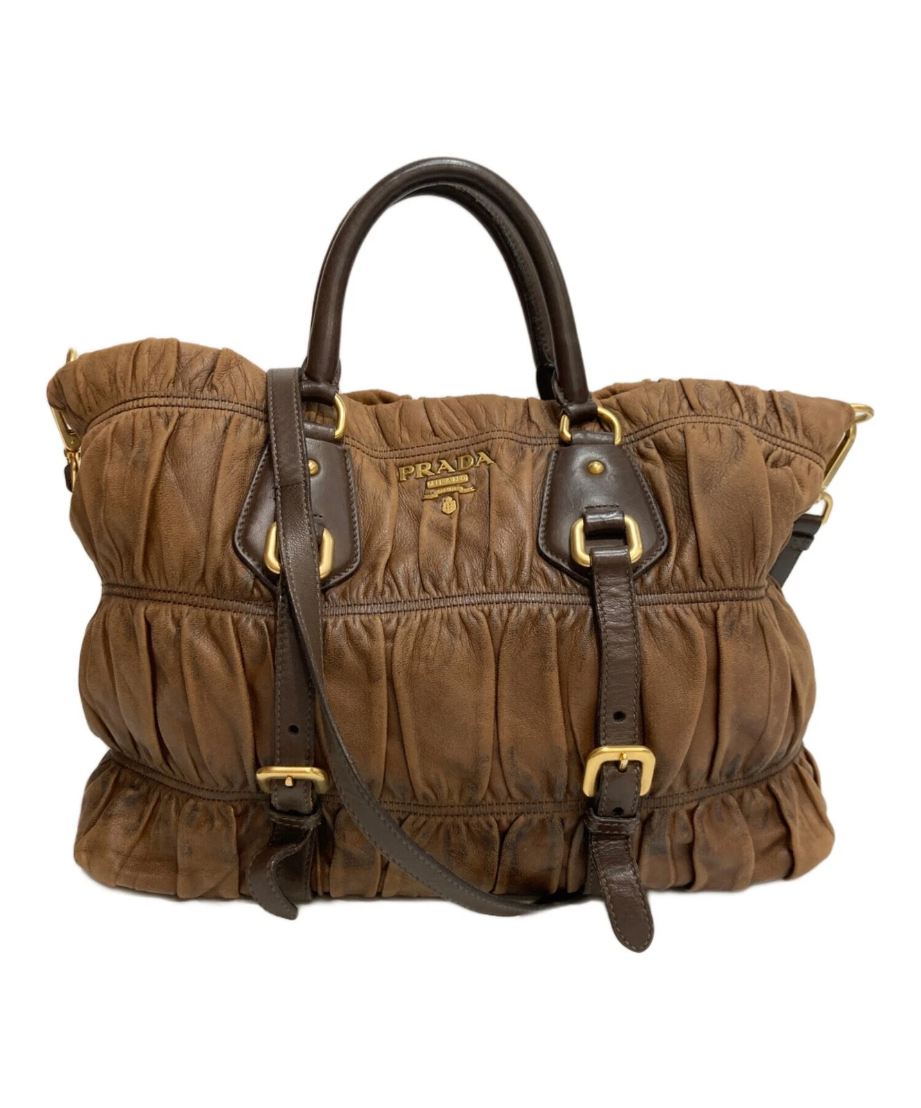 Prada — Prada NAPPA GAUFRE Brown Bag #TFB6663