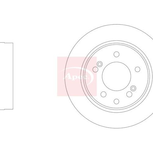 Apec Bremscheibe Hinten Links/Rechts Ssangyong Rodius I 2005 Apec DSK2710-image