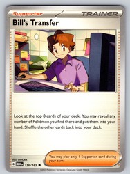 Bill's Transfer 156/165 Scarlet & Violet 151 Uncommon Trainer