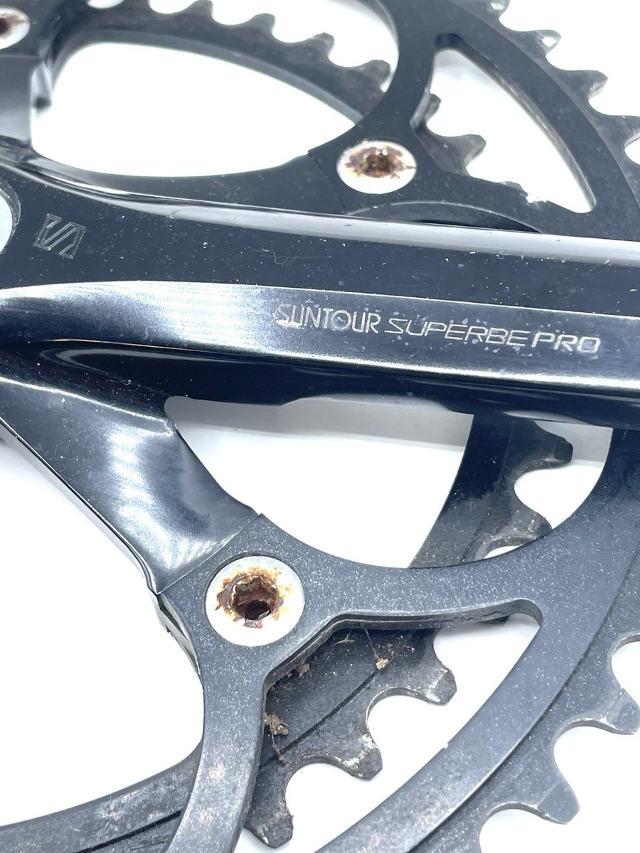 Suntour Superbe Pro Vintage 52/42T Crankset 170mm Rare Black