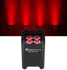 Rockville WET PAR WC BLACK IP65 DJ Wash Up Light Wireless Charging Capability