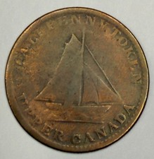 1833 Upper Canada Half Penny Token To Faciltate Trade