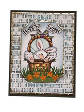 EASTER - Bunny in a Basket - handmade card by DEE