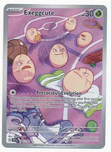 2024 POKEMON SURGING SPARKS ILLUSTRATION RARE EXEGGCUTE HOLO #192 MINT