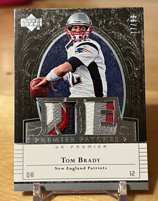 2007 Upper Deck Premier Patches Tom Brady Dual Game Worn Patch /99