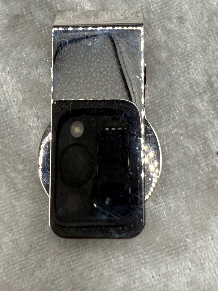 Vintage Mickey Mouse Money Clip Silver Tone Black Enamel Rhinestone - Image 3 of 4