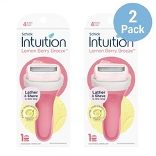 Schick Intuition Lemon Berry Breeze Razor 2 Pack New